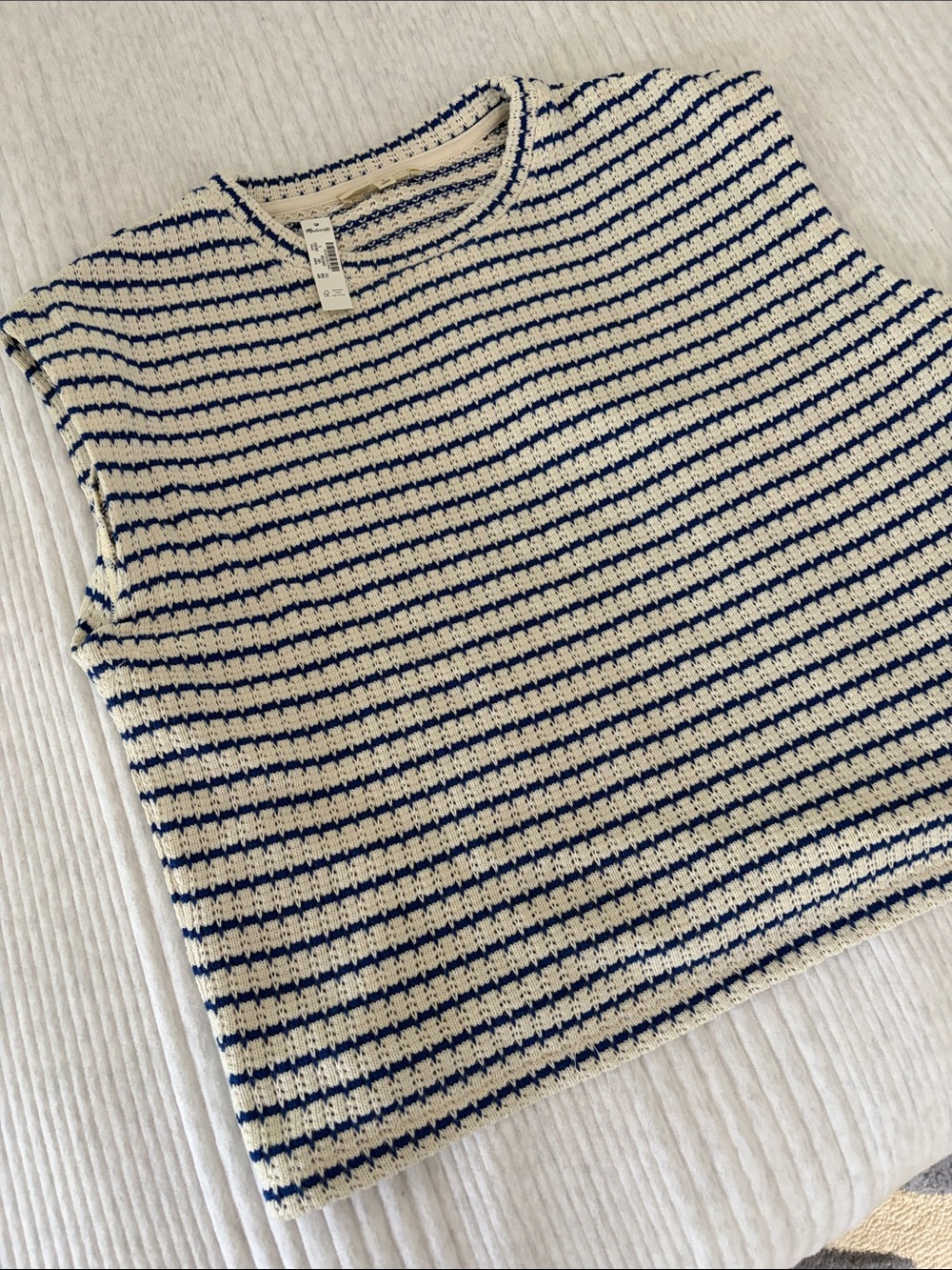 Texture knit boxy muscle tee